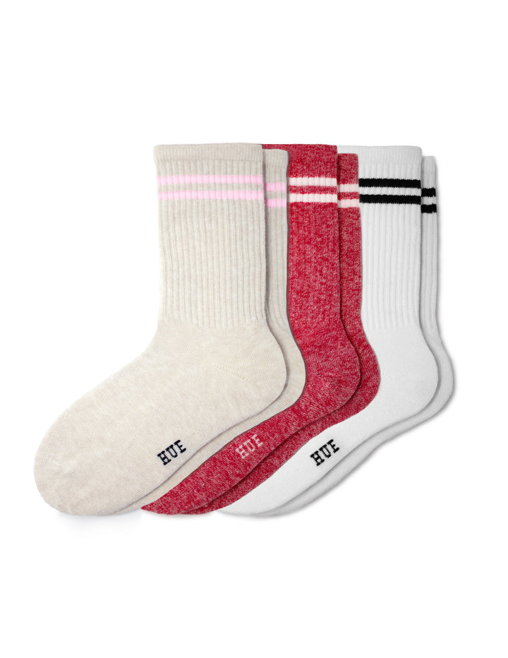 Flat lay view of Must Have Crew Sock stripe multipack