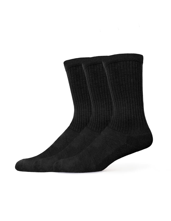 Three black socks on a white background
