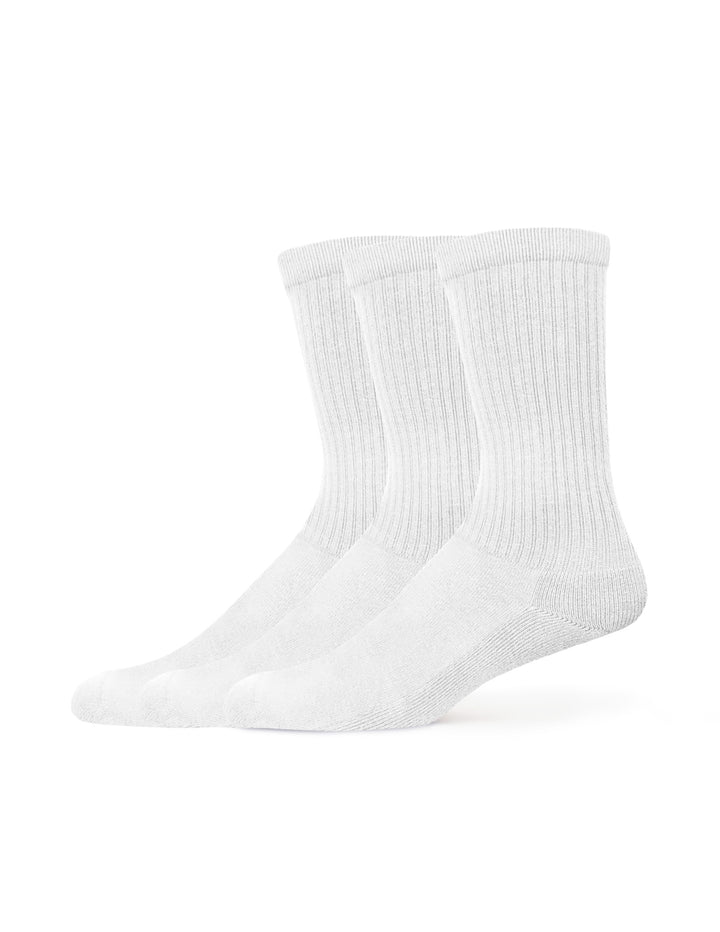 Three white socks on a white background
