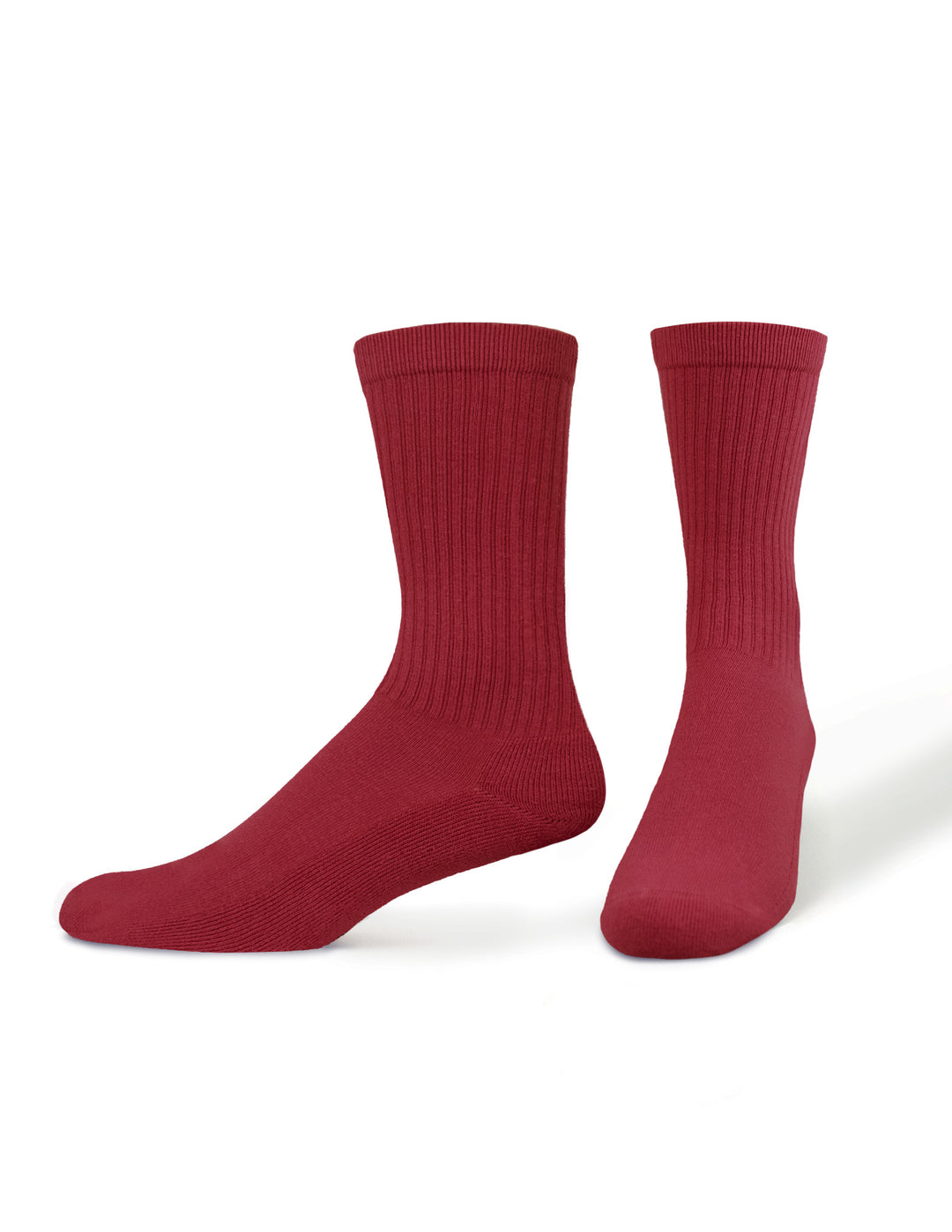 Pair of red socks on a white background