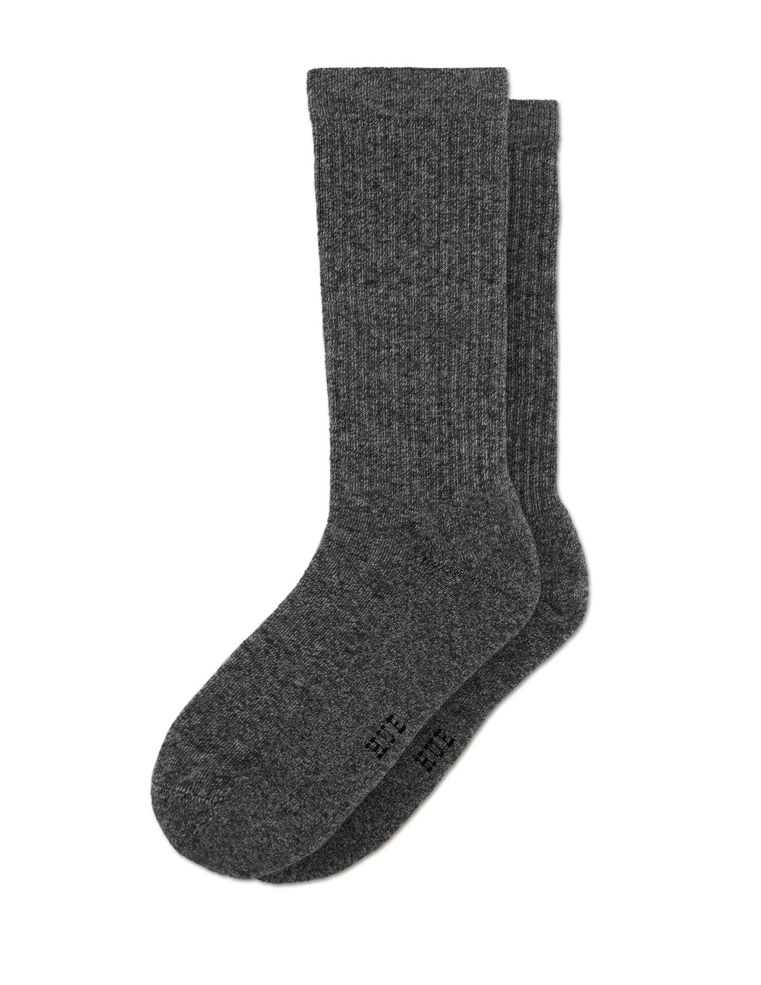 Pair of black marled socks on a white background