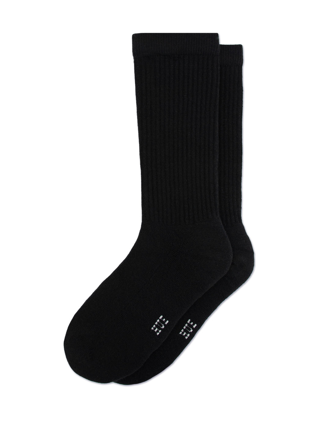Pair of black socks on a white background