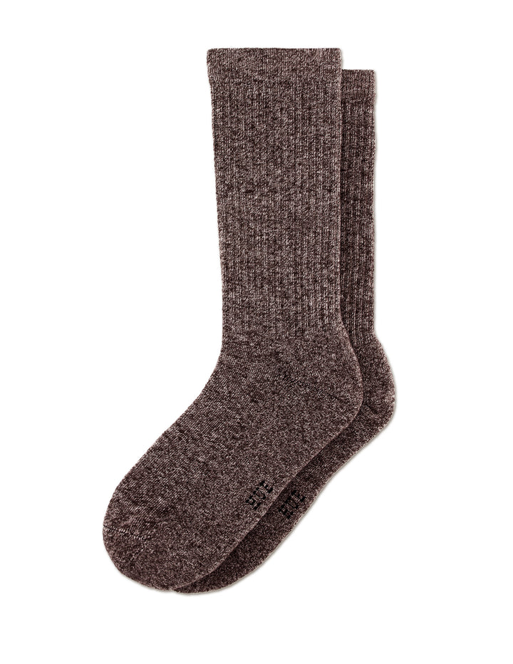 Pair of brown socks on a white background