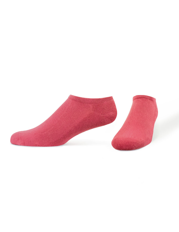 Pair of red socks on a white background