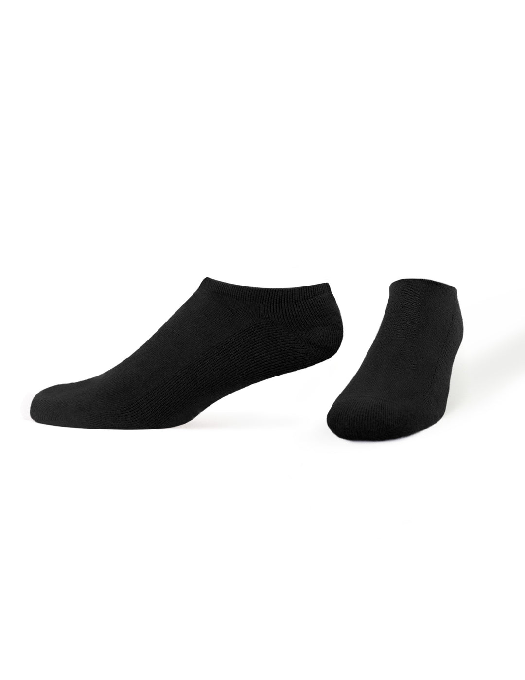 Pair of black ankle socks on a white background