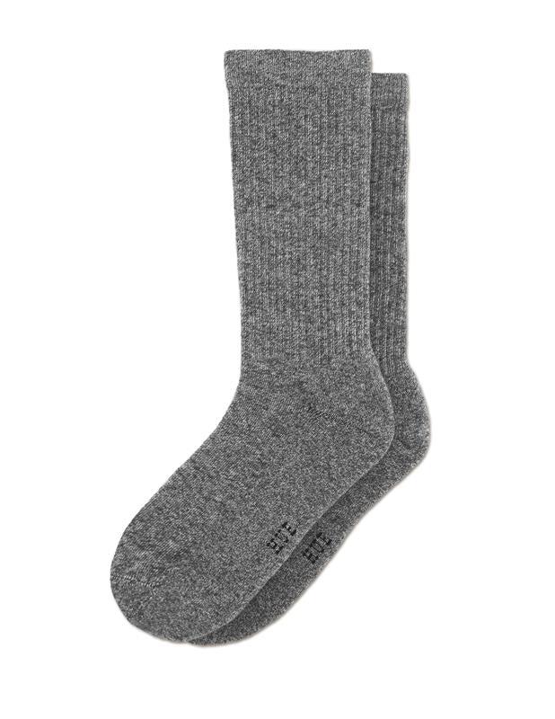Pair of gray socks on a white background