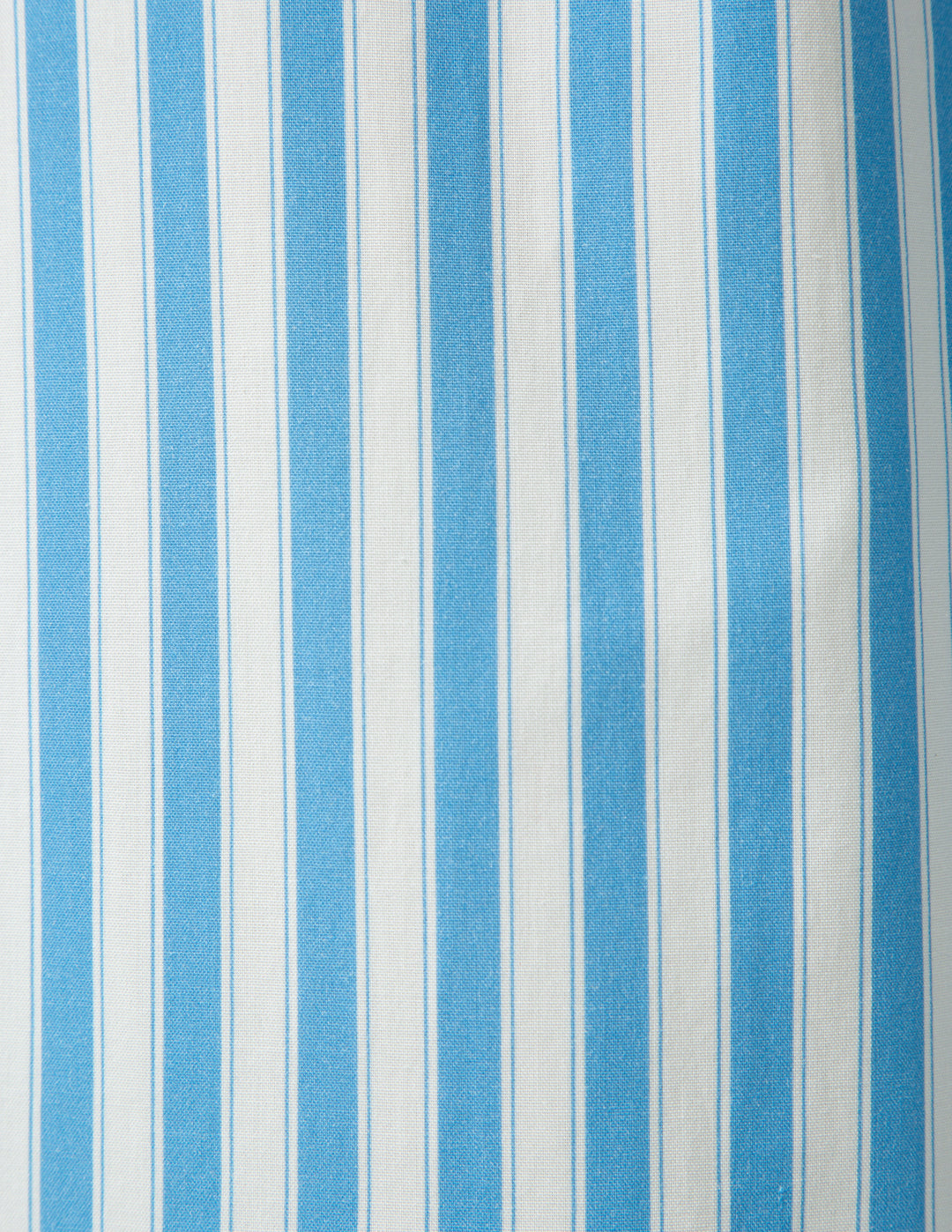 Close-up of blue and white striped fabric