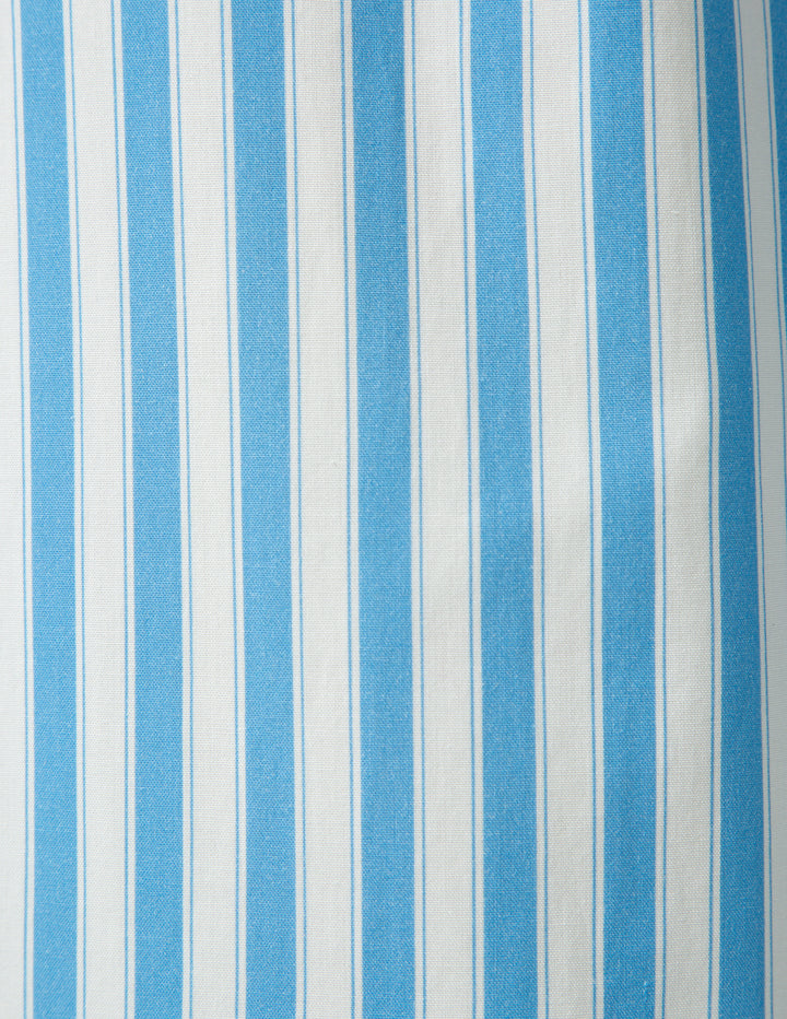 Close-up of blue and white striped fabric