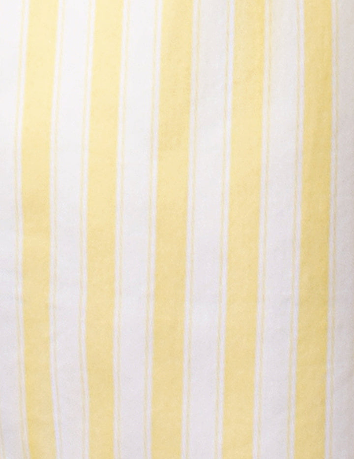 Close-up of yellow and white striped fabric