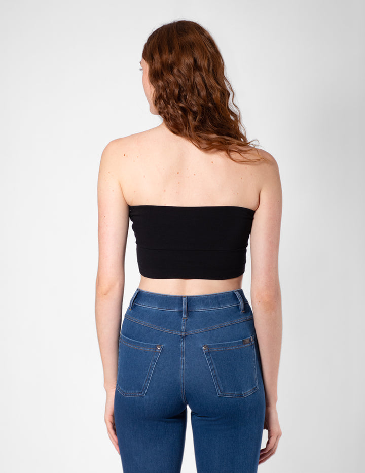 Ruched Blackout Cotton Midriff Bandeau