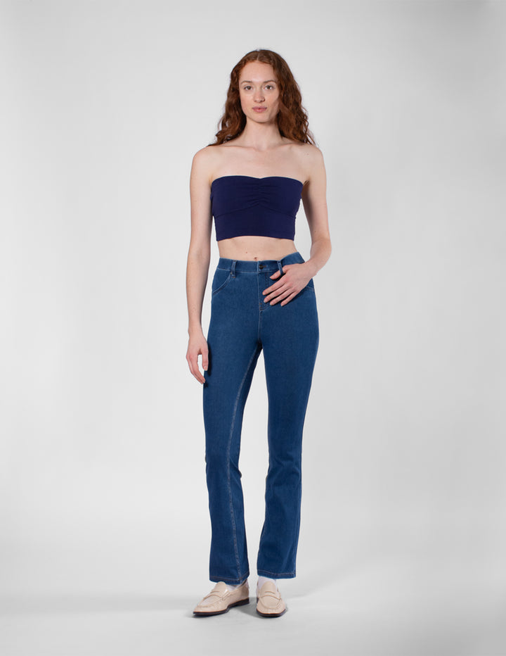 Ruched Blackout Cotton Midriff Bandeau