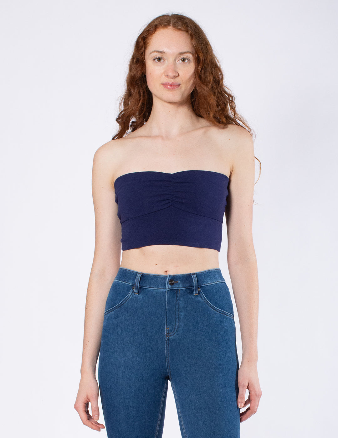 Ruched Blackout Cotton Midriff Bandeau