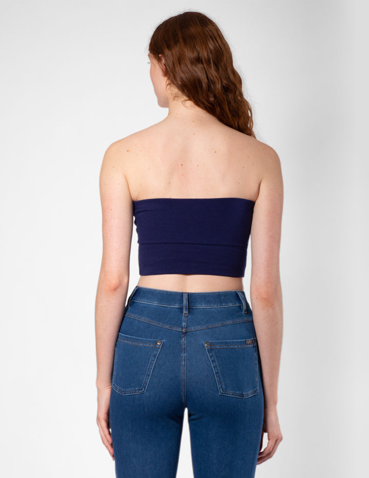 Ruched Blackout Cotton Midriff Bandeau