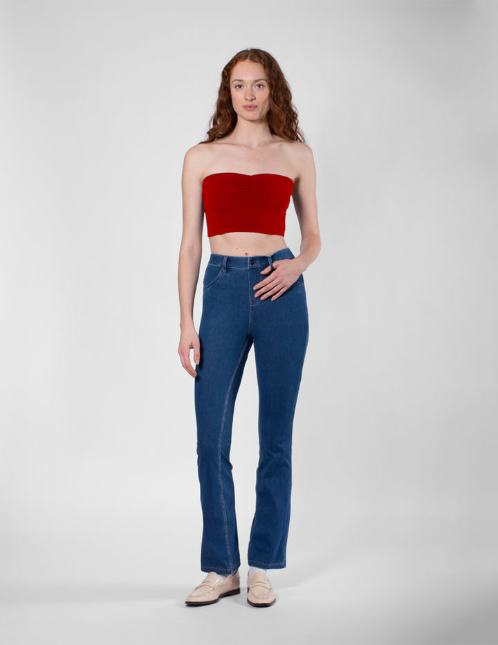 Ruched Blackout Cotton Midriff Bandeau