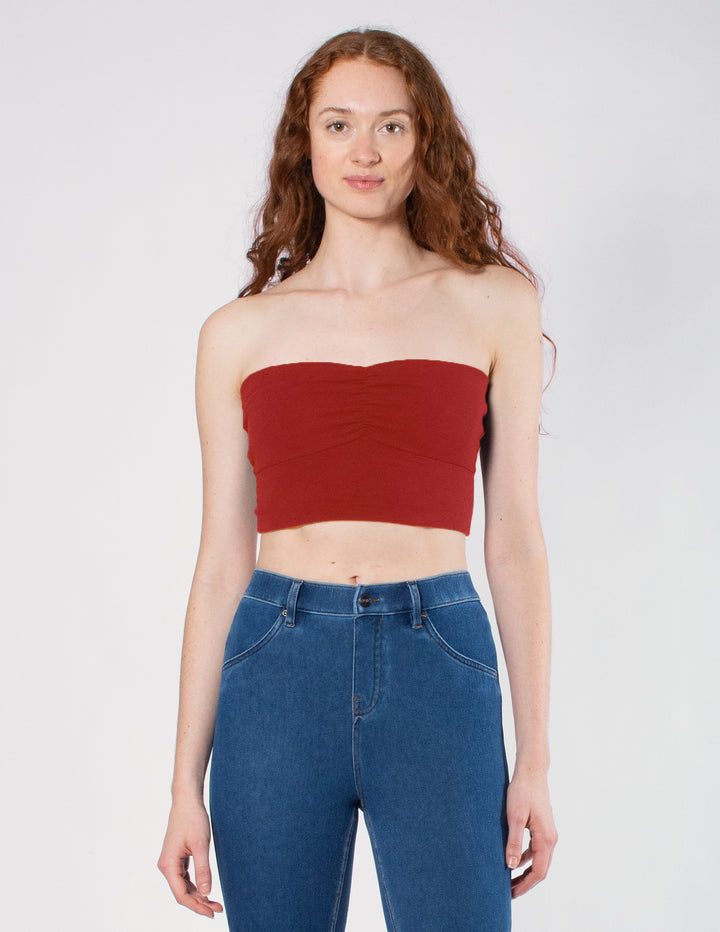Ruched Blackout Cotton Midriff Bandeau