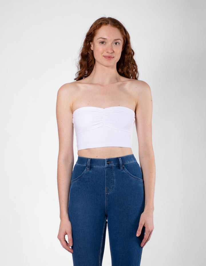Ruched Blackout Cotton Midriff Bandeau