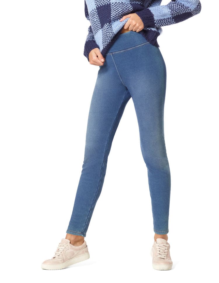 Plush Lined Denim Legging HUE