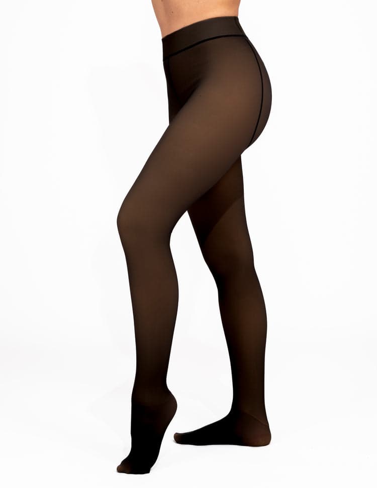 Fleece lined black tights hotsell