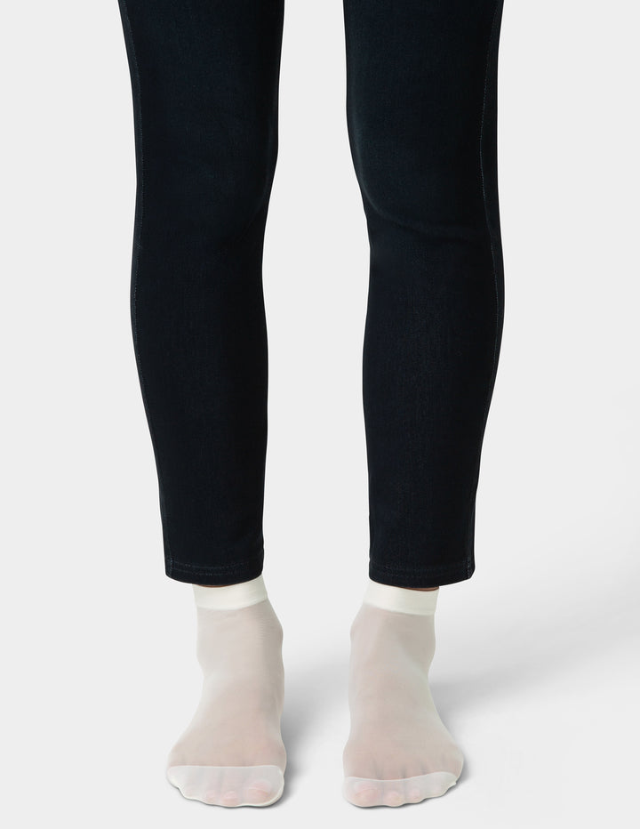 Person wearing pair of ivory socks