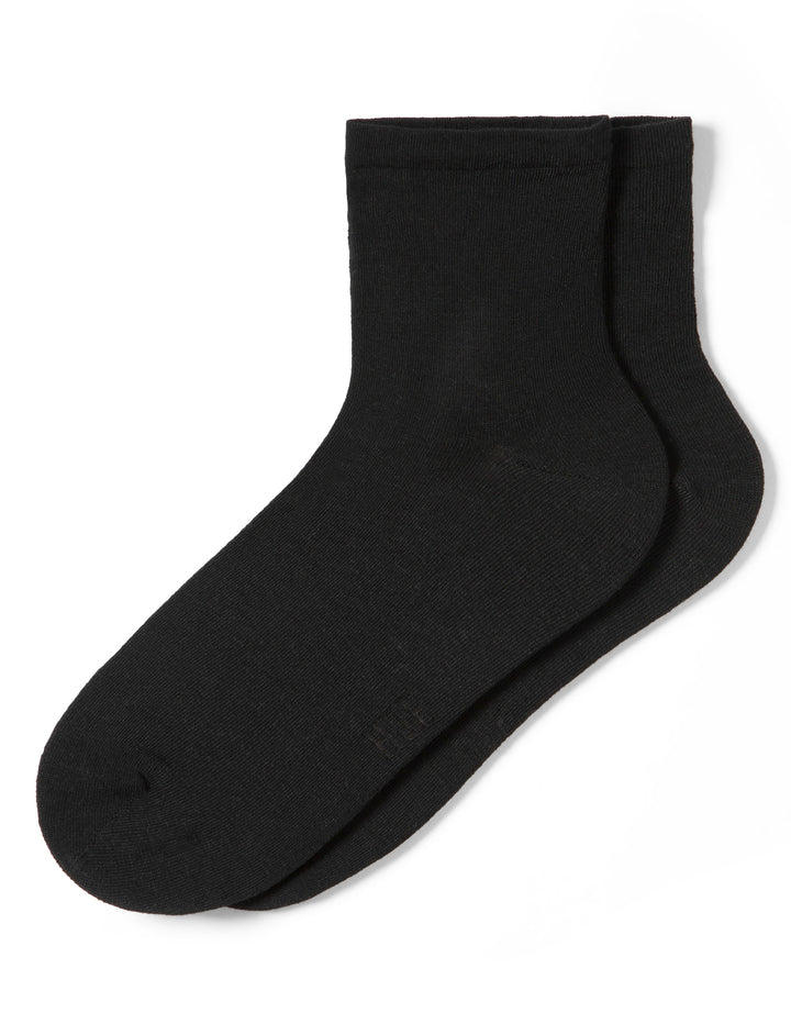 Pair of black socks on a white background