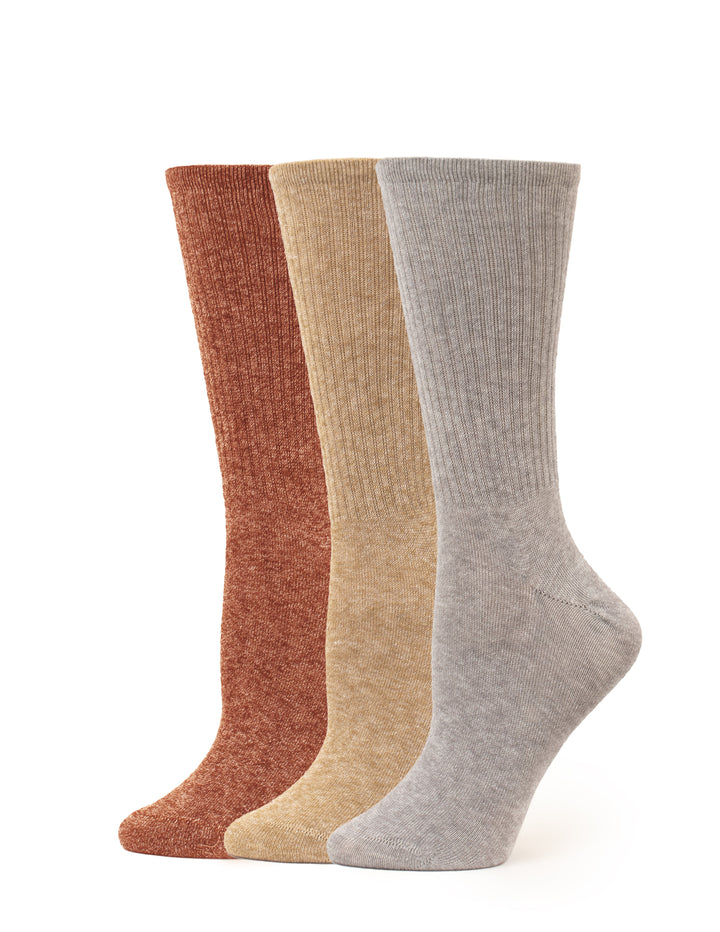 Foot form view of Must Have Crew Sock 1 Oatmeal Heather/1 Doe Heather/1 Dark Earth 3 Pair pack