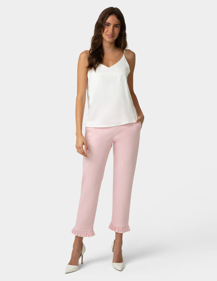 Ruffle Denim Skimmer