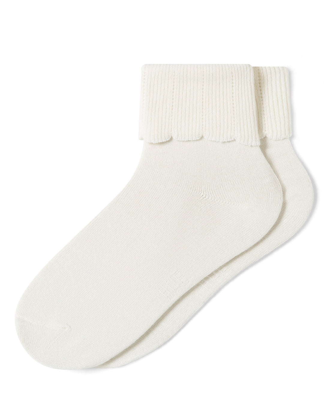 Ivory socks on a white background