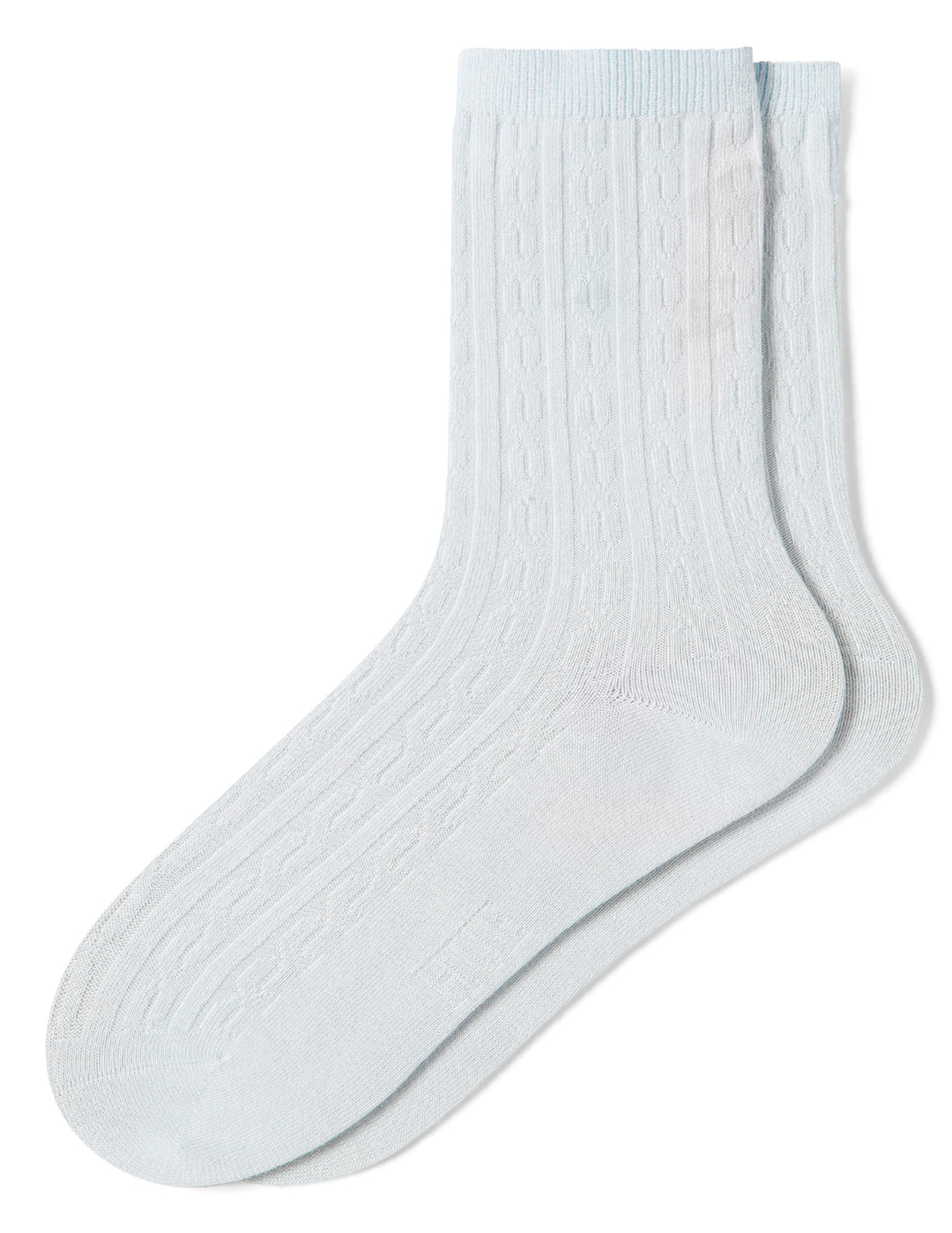 Light blue socks on a white background