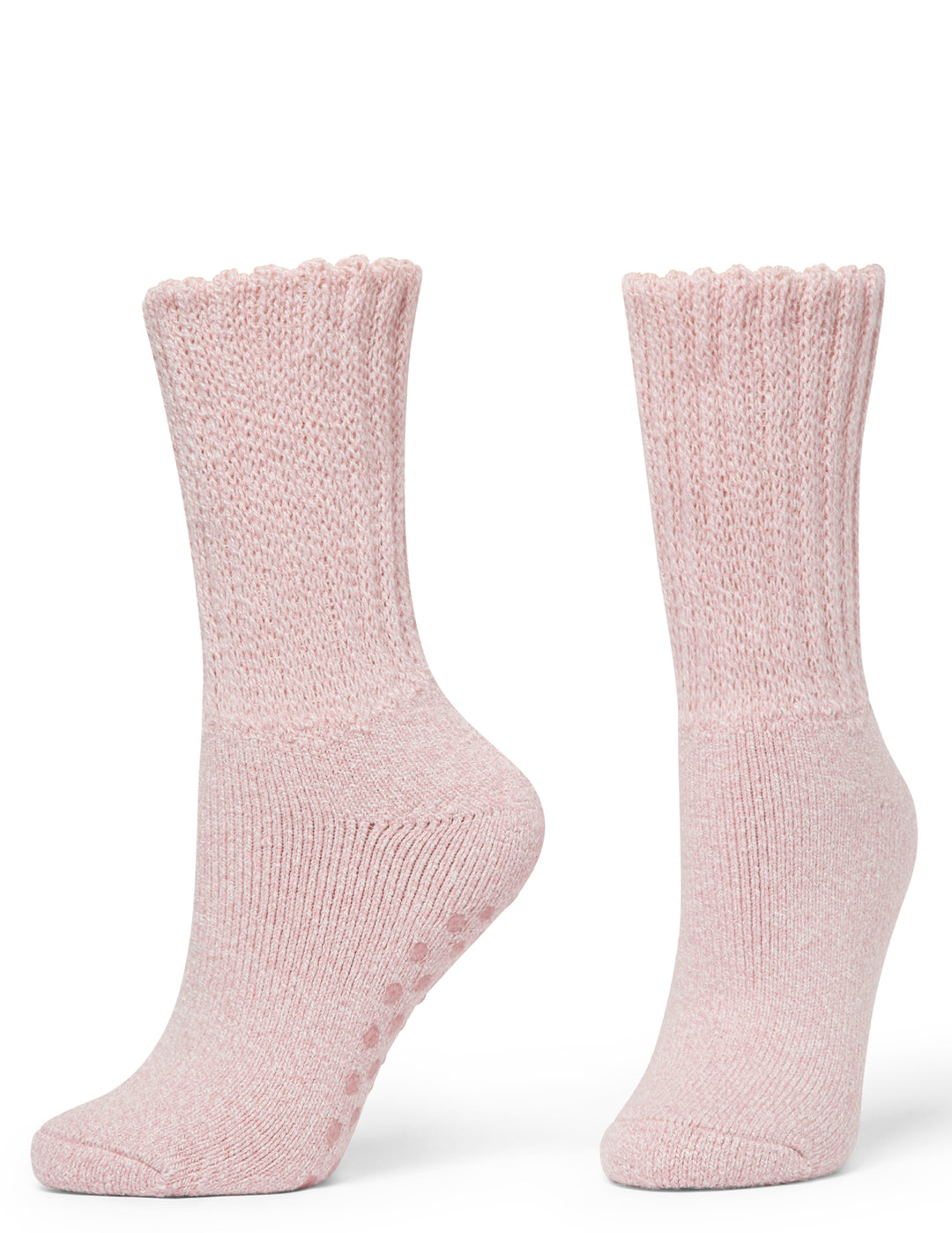 Pair of pink socks on a white background