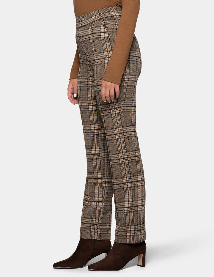 Plaid Pull-On Trouser