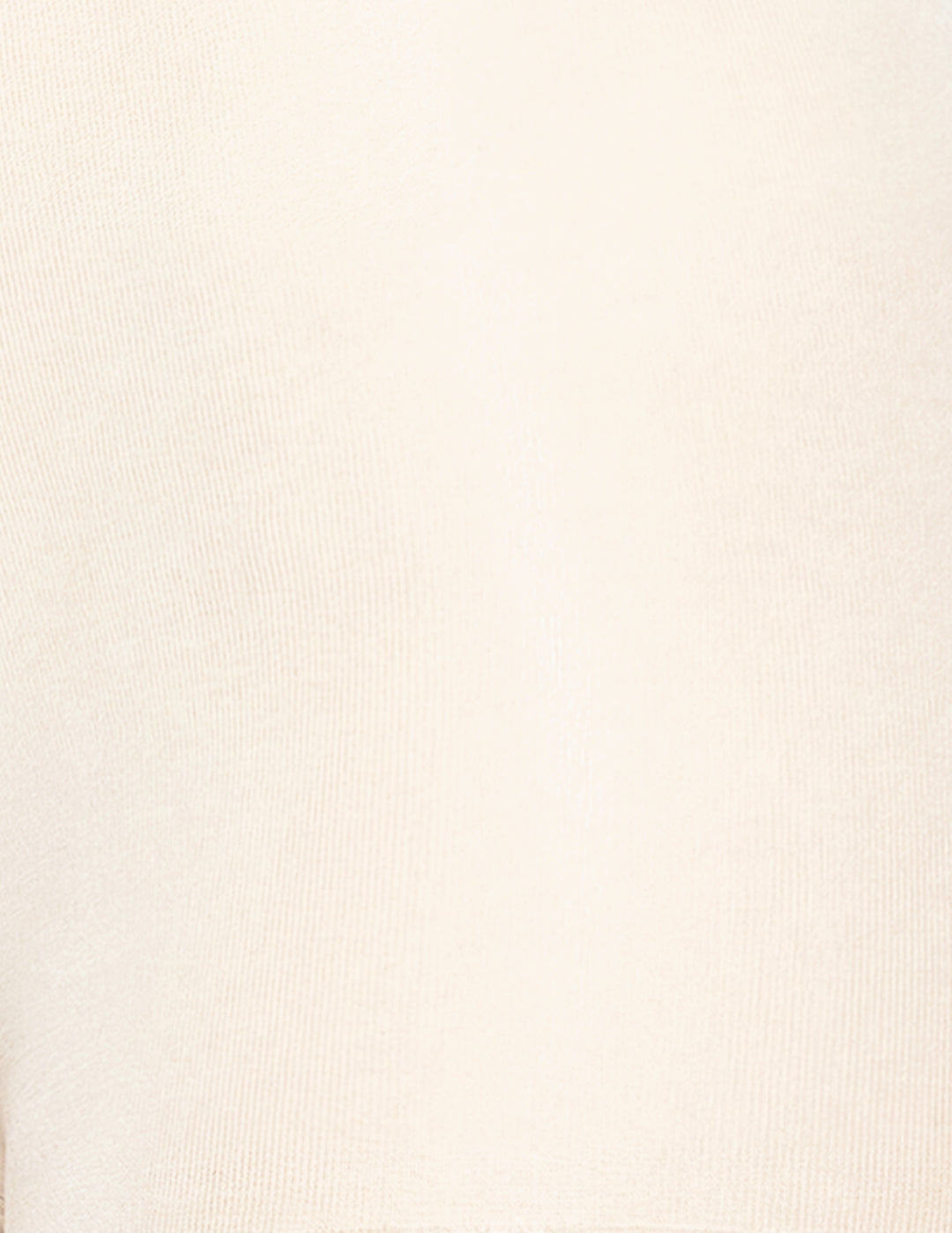 A close-up of a light cream or off-white ribbed knit fabric texture.