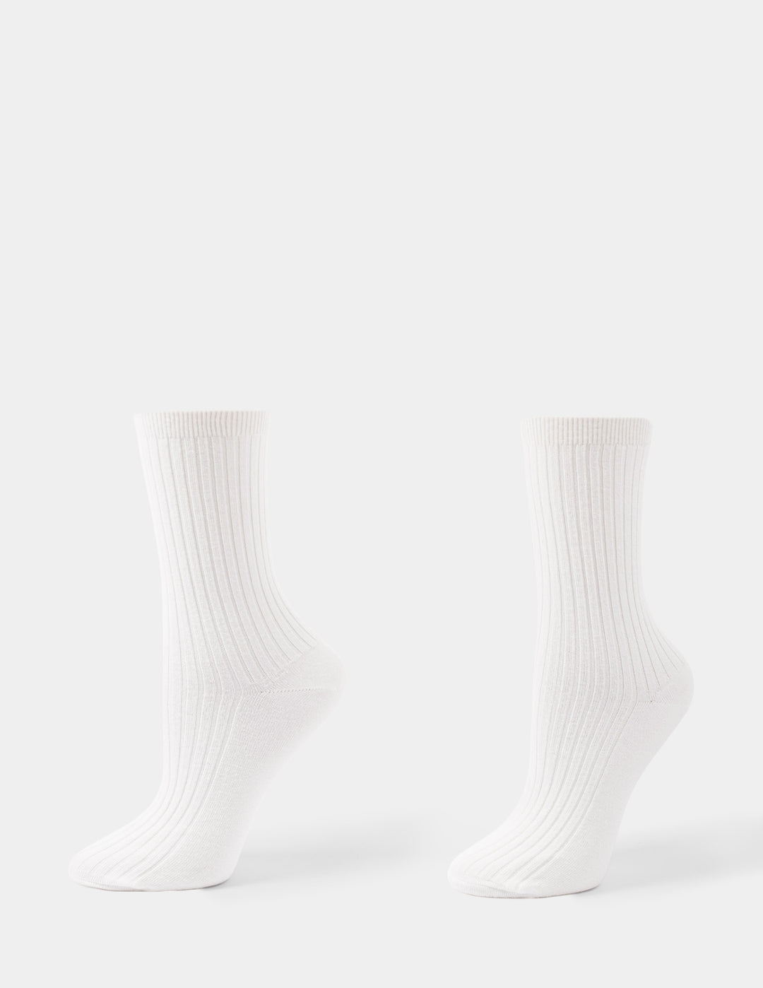Ivory crew socks displayed against a light gray background.