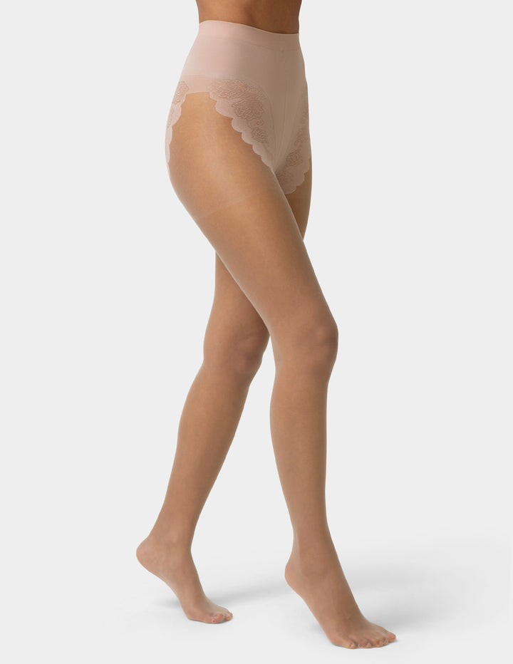 French Lace Control Top Pantyhose