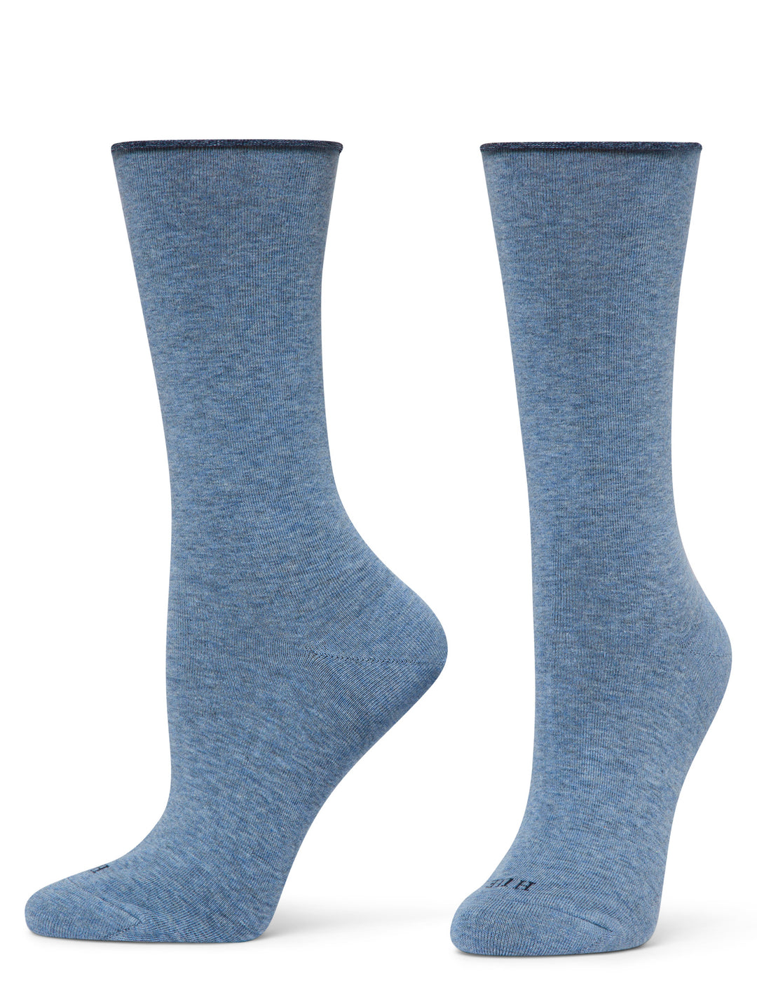 Pair of blue socks on a white background