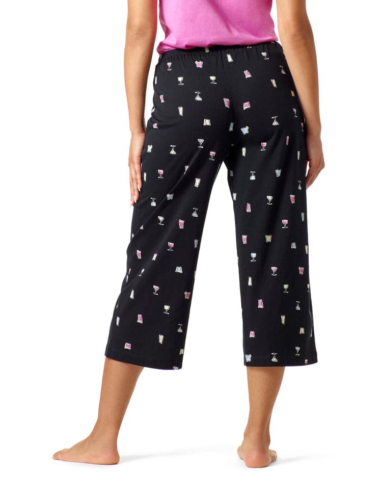 Black capri pajama pants sale