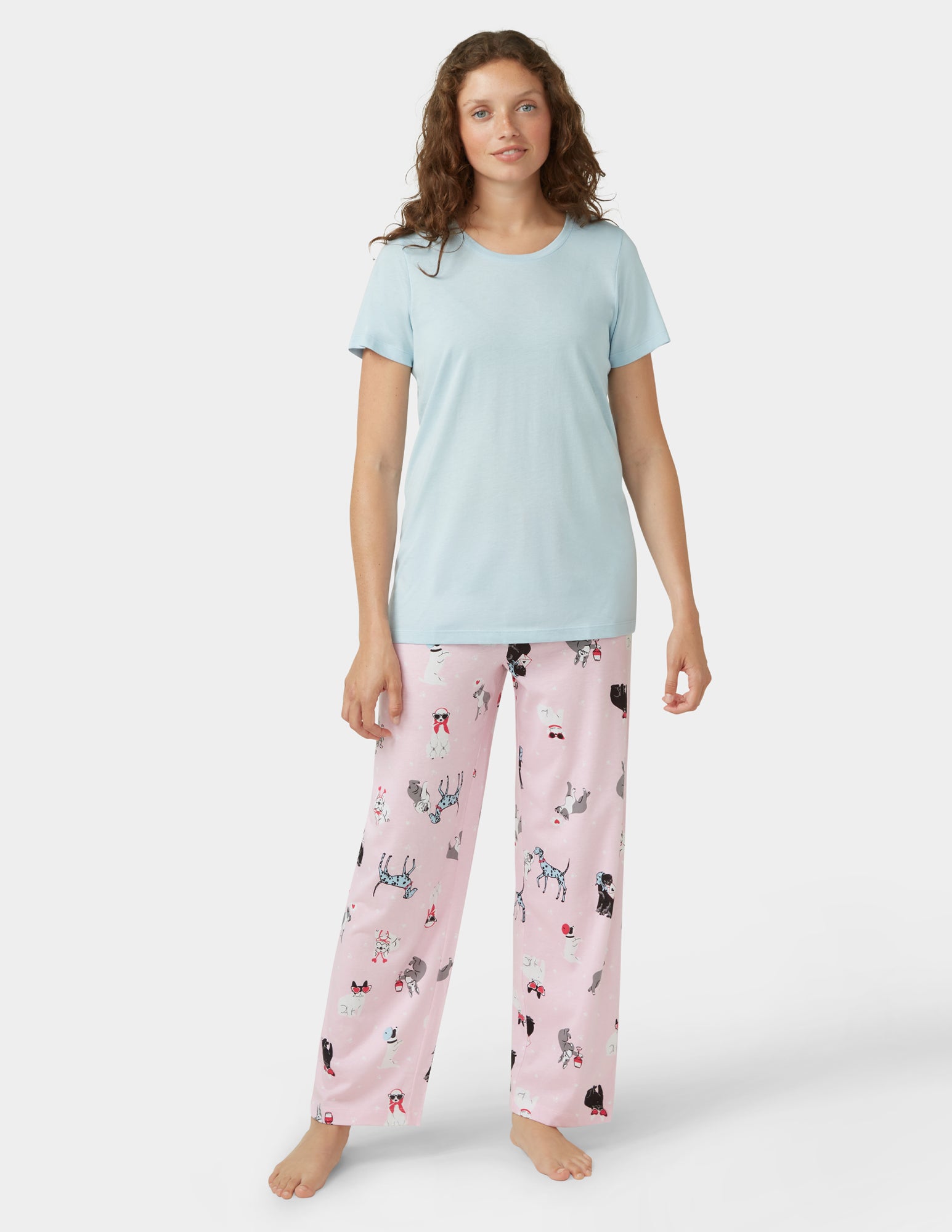 Solid Short Sleeve Scoop Neck PJ Tee – HUE