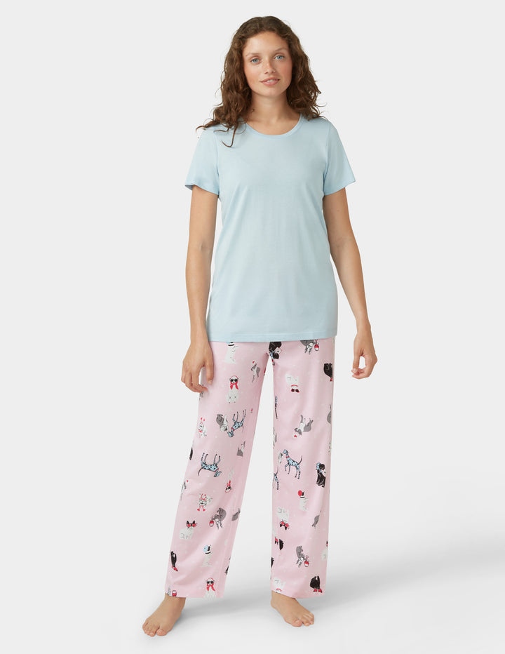 Solid Short Sleeve Scoop Neck PJ Tee