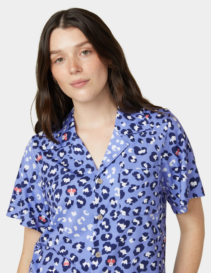 Short Sleeve Notch Collar PJ Set