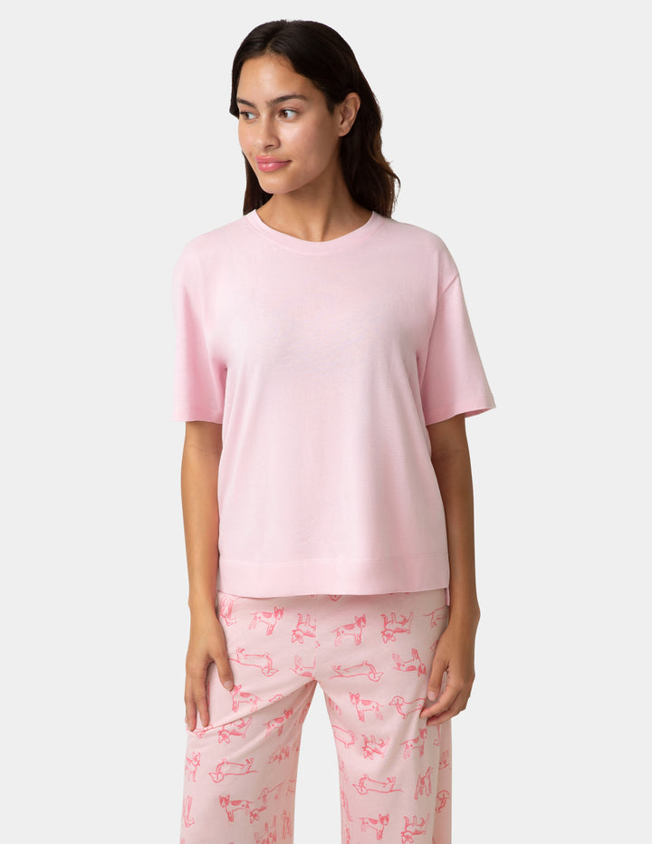 Short Sleeve Cotton Candied Boxy PJ Tee