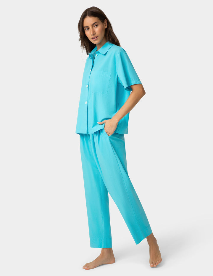 Short Sleeve Poplin Camp PJ Top