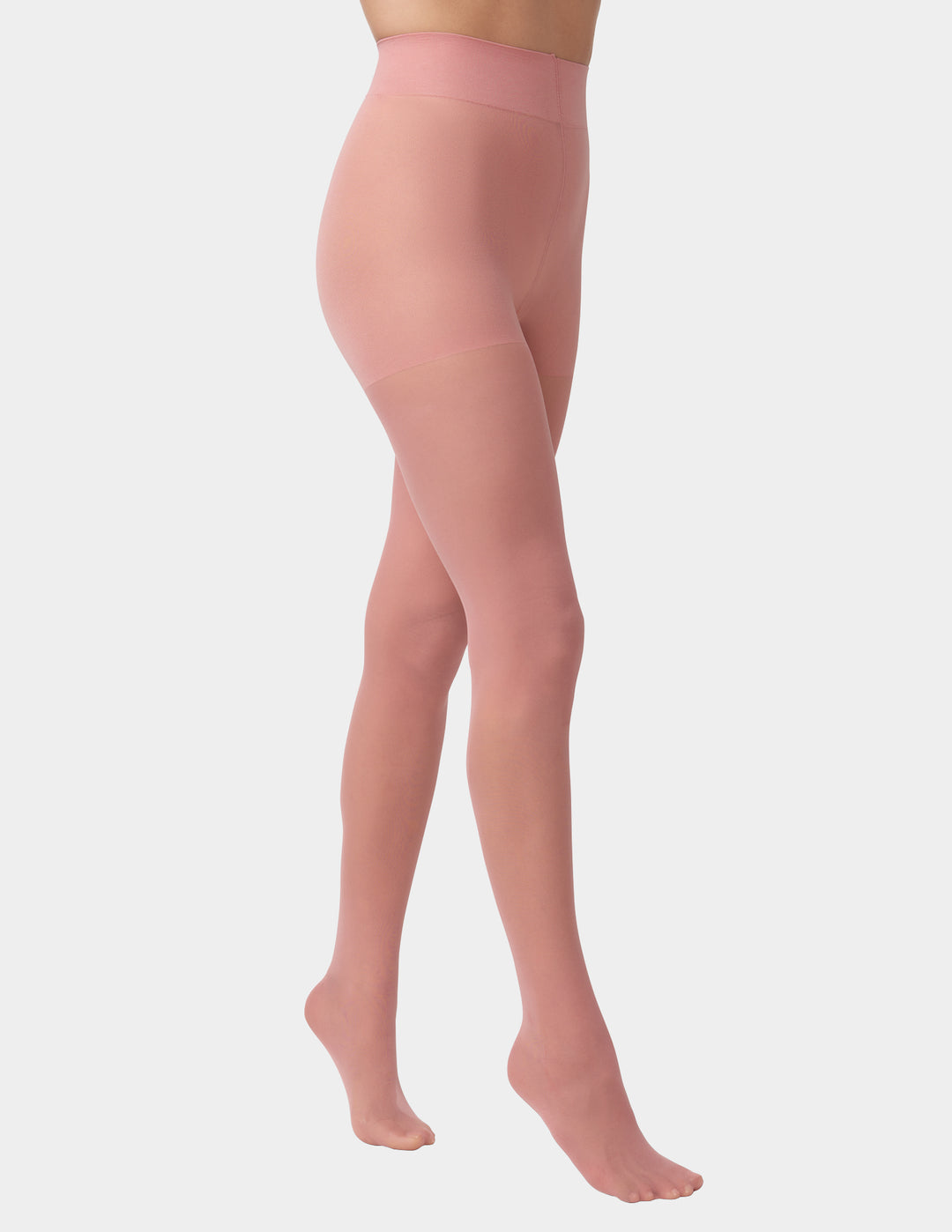 Model wearing Hue Sheer Tights with control top in Cameo