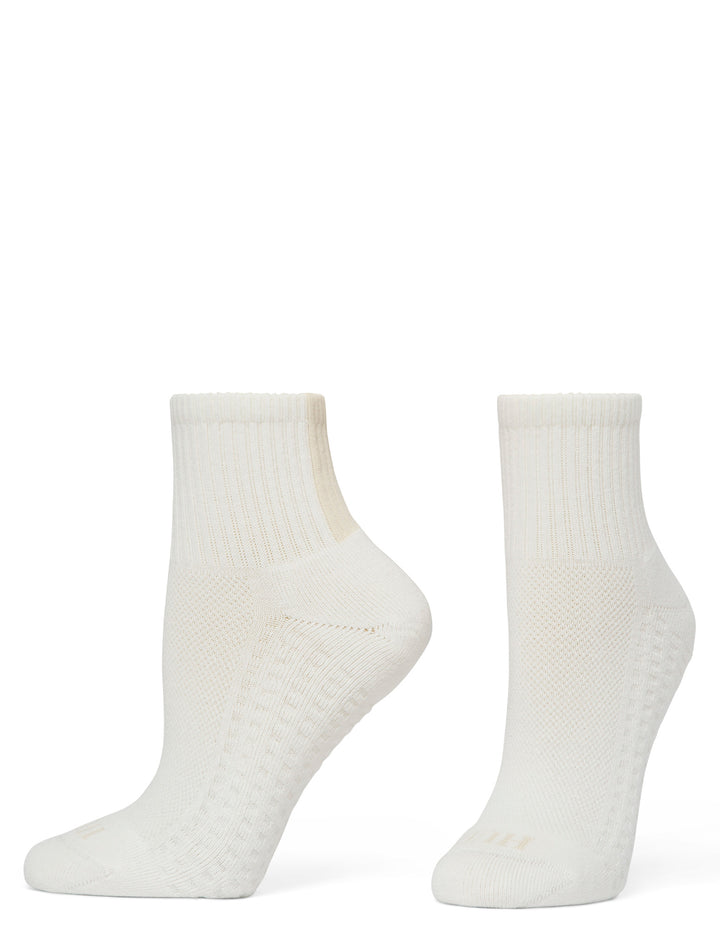 Two white socks on a white background