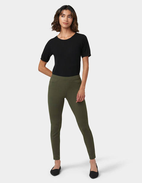 Olive Green Ponte Pants Buy Go Colors Women Solid Olive Green