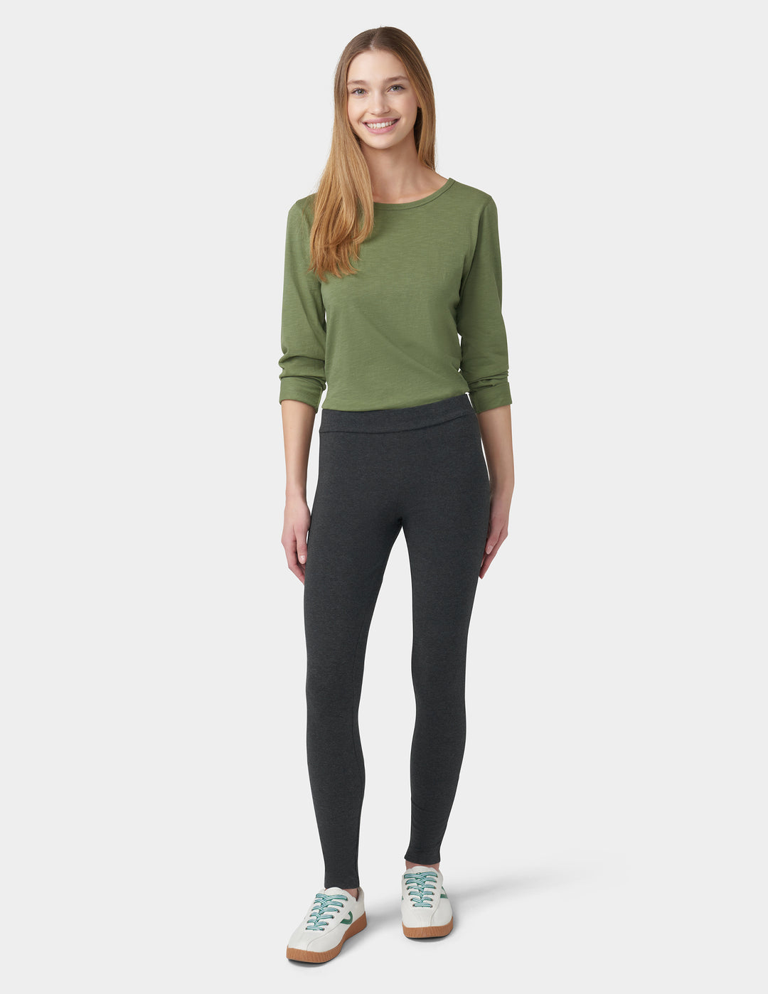 Wide Waistband Blackout Cotton Leggings – HUE - Main Image
