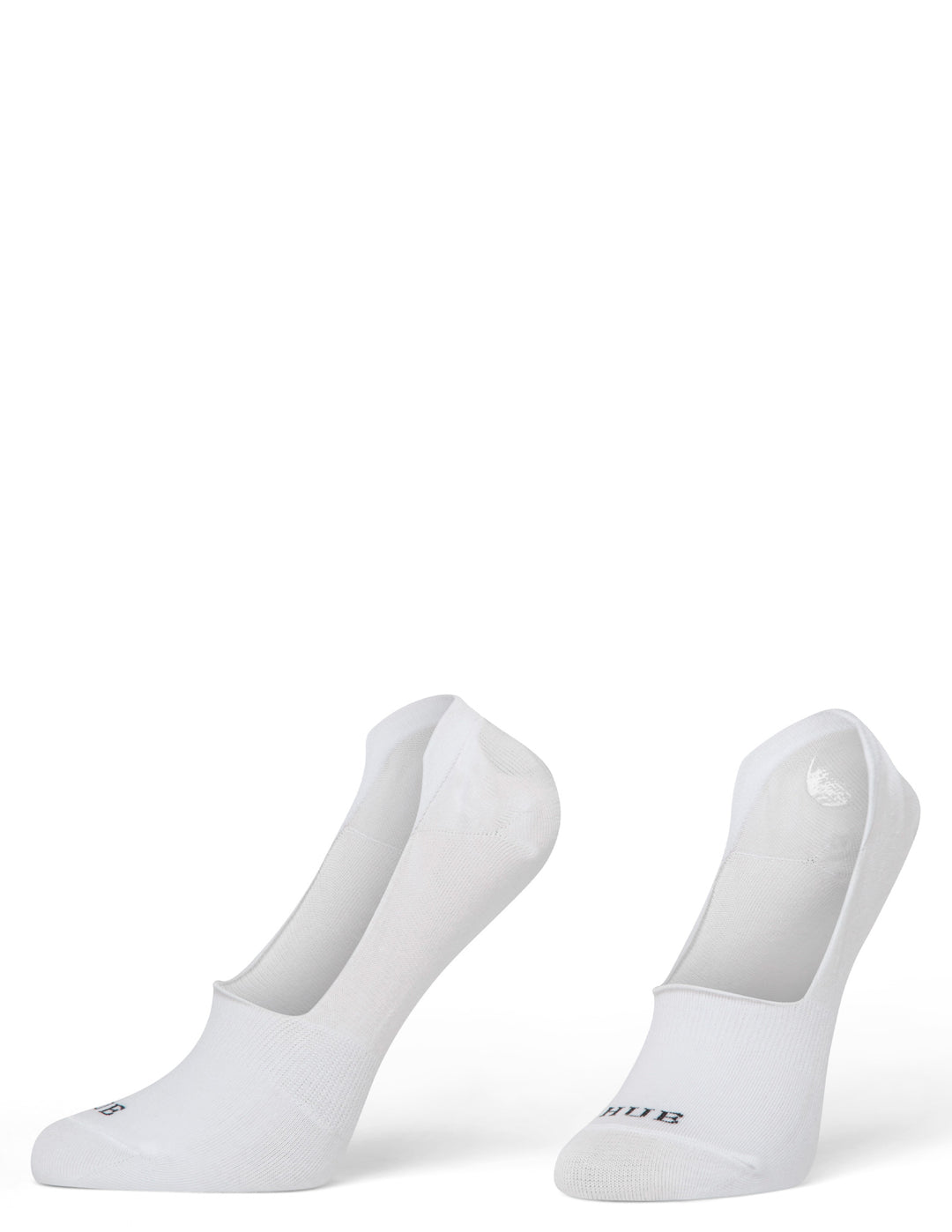 Two white socks on a white background