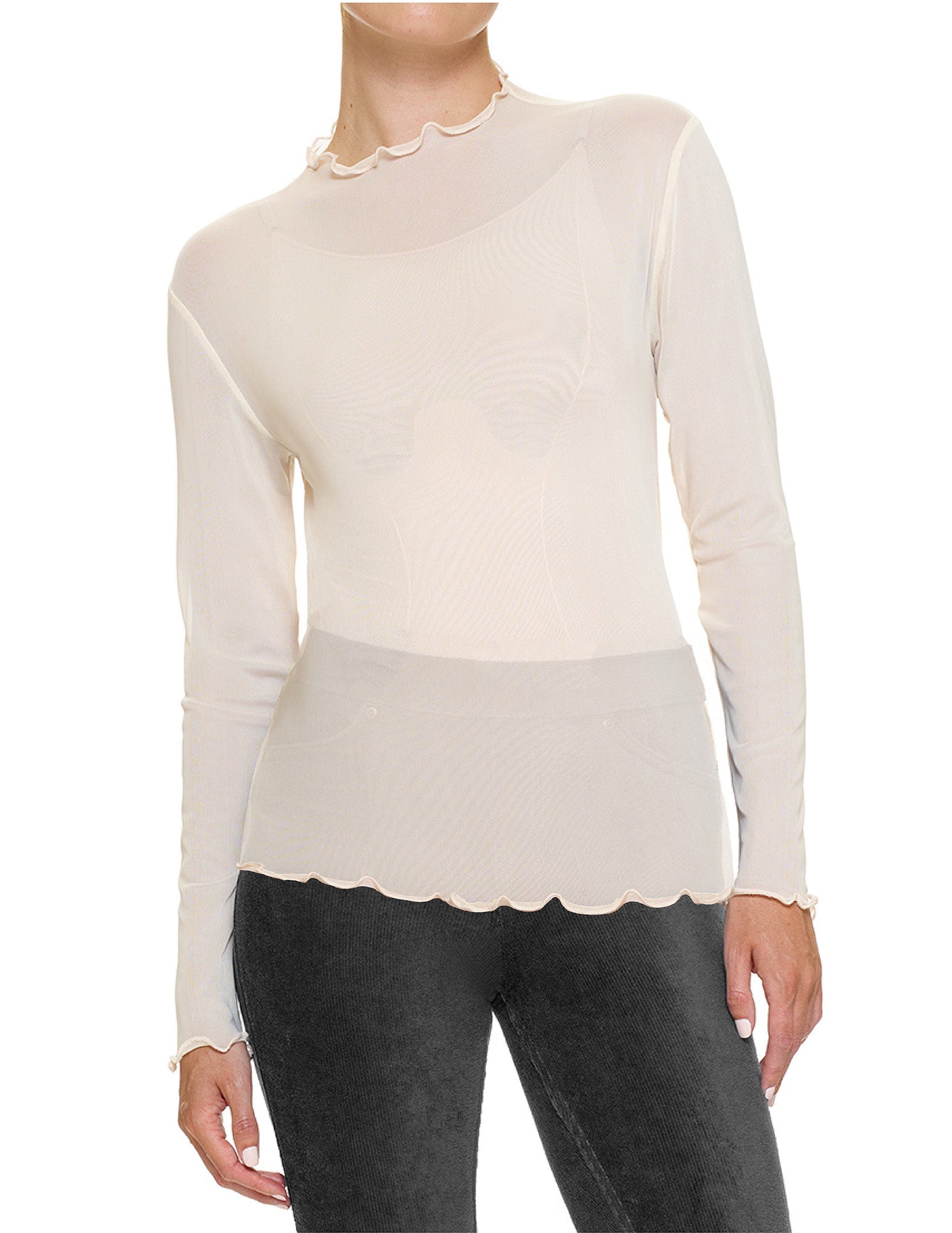 Long Sleeve Mesh Top – HUE