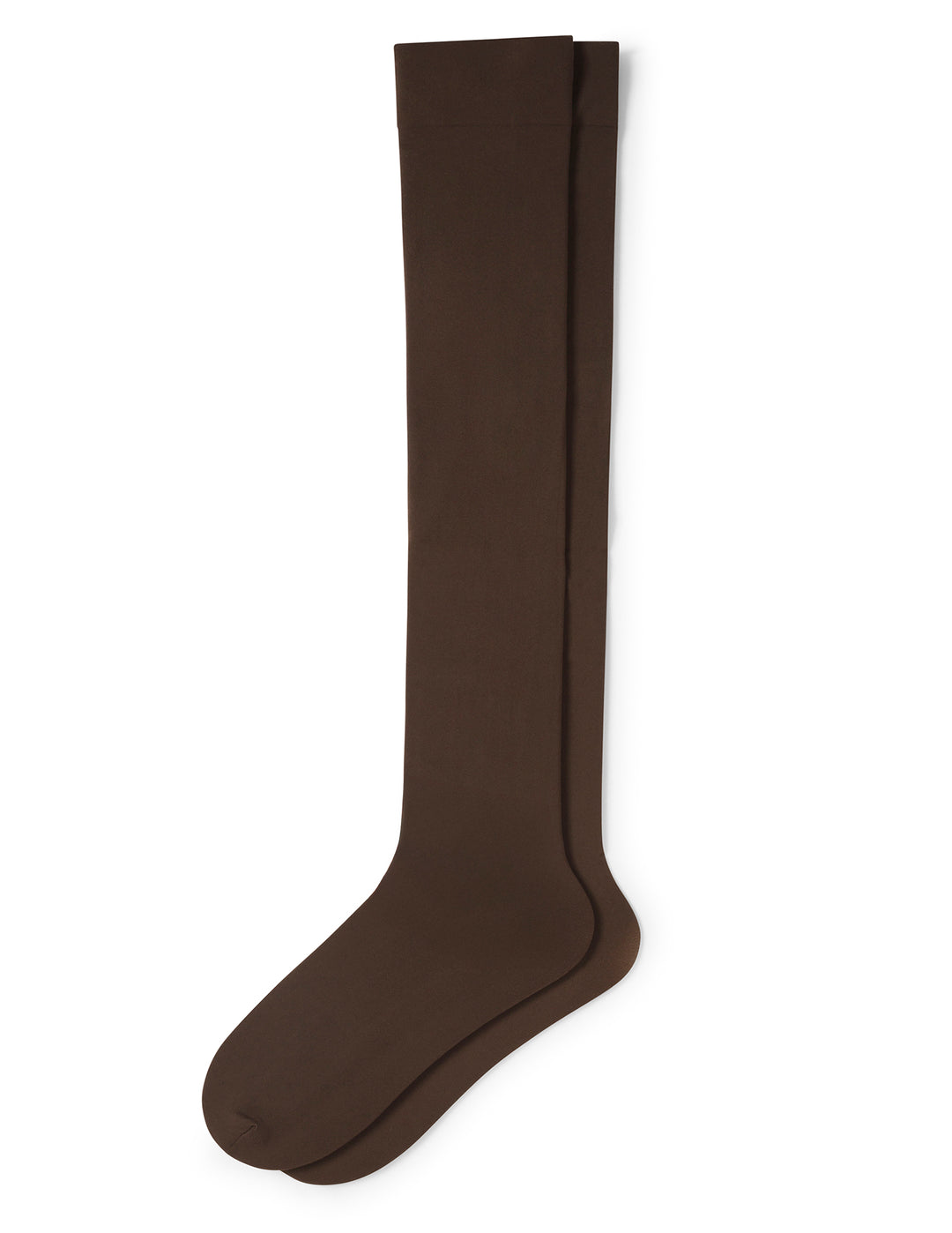 Brown knee-high sock on a white background