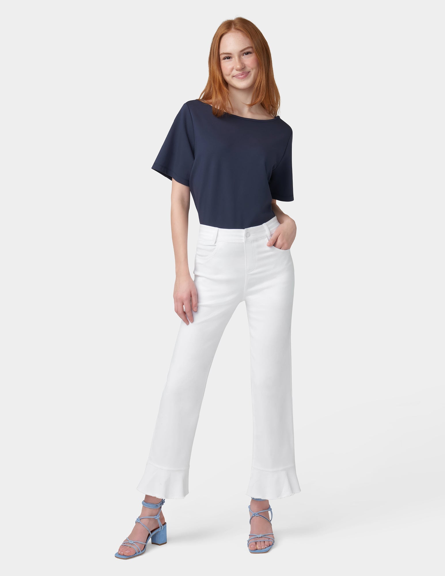 Ruffle Hem Denim Skimmer – HUE