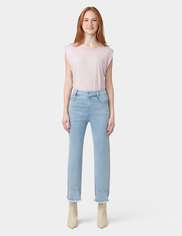 Ruffle Hem Denim Skimmer