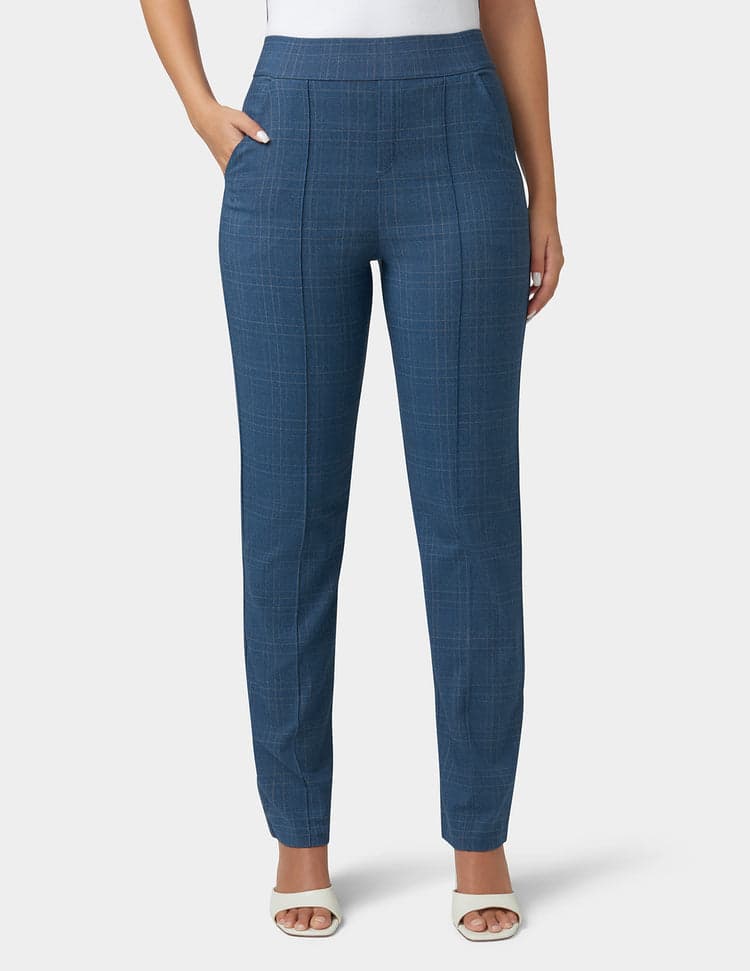 Windowpane Pull-On Trousers